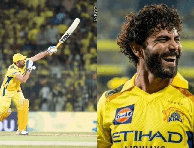 Dhoni Hits Six, Jadeja Catches It in Viral IPL 2025 Moment
