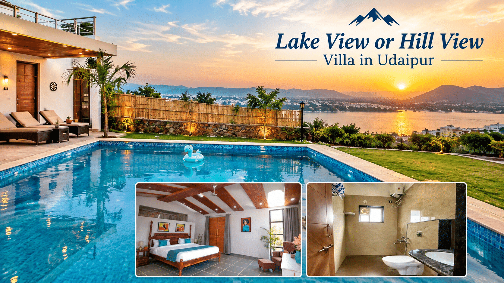 Lake View or Hill View Villa in Udaipur
